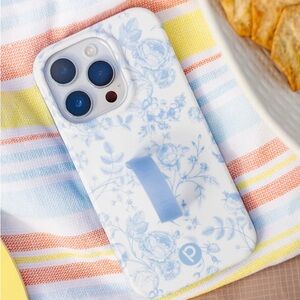 Blue Toile Loopy for IPhone 13 Pro Max right orientation